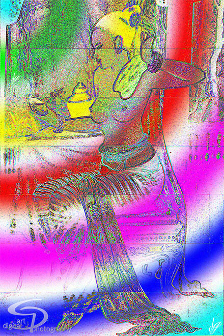 Digital Art: Sensual girl during her morning wash (Thailand).