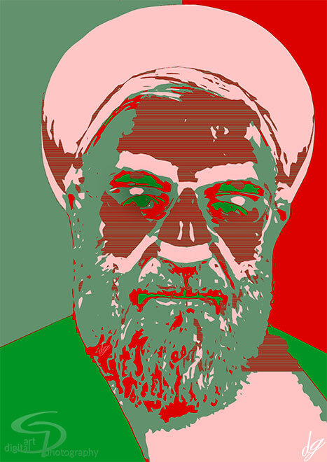 Digital Art: Hassan Rohani, former President of the Islamic Republic of Iran (2013-2021).