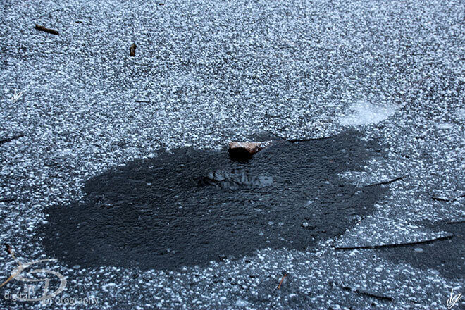 Partially frozen lake. The title of the picture is called - Broken Ice.