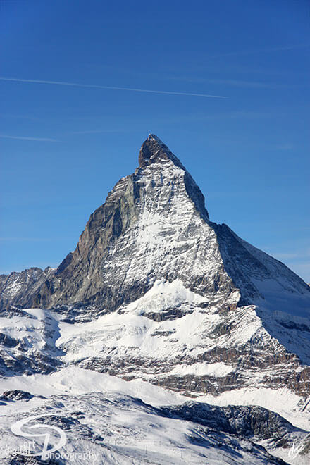 The Matterhorn mountain in the Swiss Alps.
