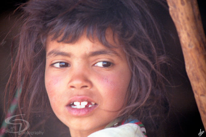 Little girl in Morocco. The title of the picture is called - Thinking
