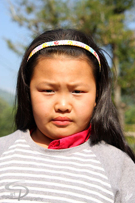 Portrait of a little girl in Chiang Rai, Thailand.