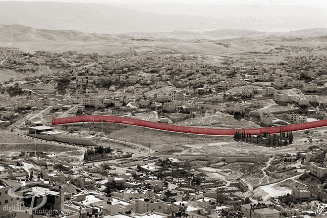 The wall - A 759-kilometer barrier on the border line between Israel and the West Bank